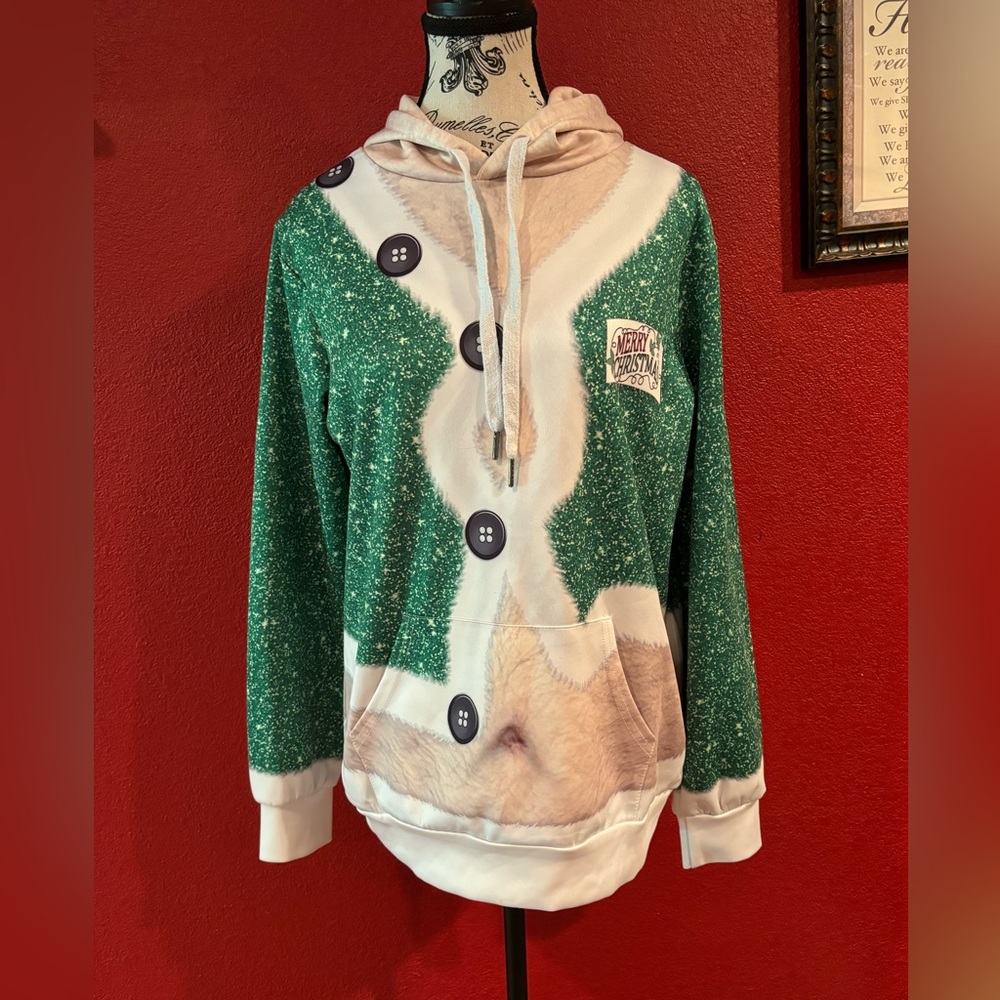 Funny Christmas Ugly Sweater Pullover Jumper 3D Print Hoodie Coat Size Small